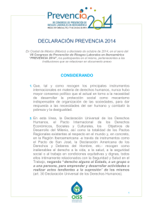 Declaración de Prevencia2014