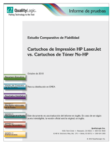 Informe de pruebas Cartuchos de Impresión HP LaserJet vs