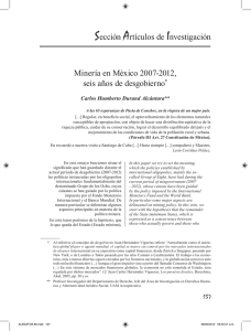 Minería en México 2007-2012, seis años de desgobierno* Sección