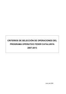 criterios de selección de operaciones del programa operativo feder