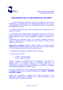 Reglamento TENIS - Ayuntamiento de Las Rozas