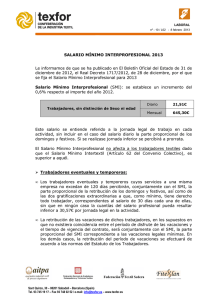 Laboral nº 10/L02 – Salario Minimo Interprofesional 2013.