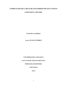 compilación de cartas de manumisión de esclavos en cartagena
