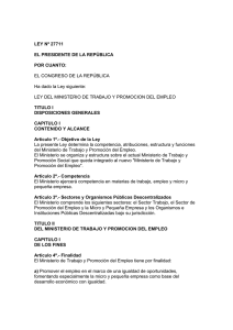 PERU - Ley 27711 del MTPE (CNTPE en art.13)