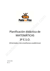 Planificación didáctica Matemáticas 3º E.S.O. (académicas)