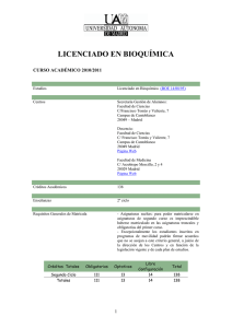 Licenciatura en Bioquímica