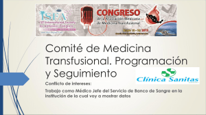 Comité de Medicina Transfusional. Programación y