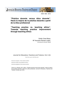 “Práctica docente versus ética docente”. Hacia la mejora de la