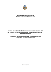 Informe del Estado Costarricense relativo a la resolución 8