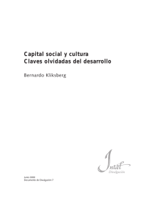 (INTAL) Capital social y cultura. Claves olvidadas del desarrollo