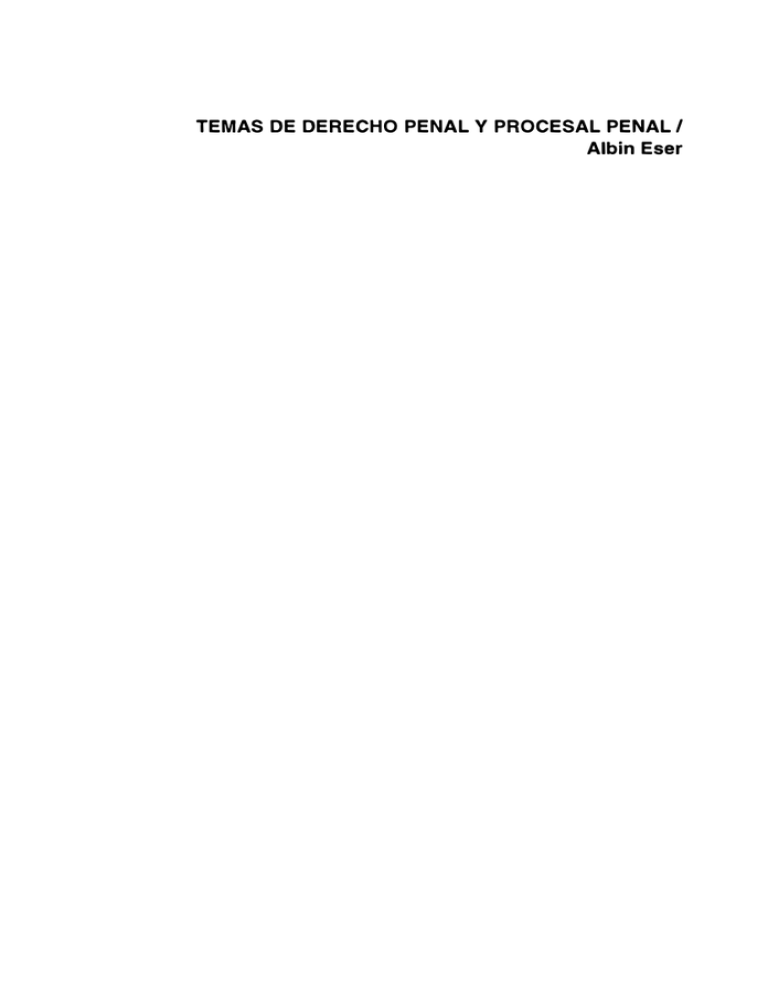 TEMAS DE DERECHO PENAL Y PROCESAL PENAL