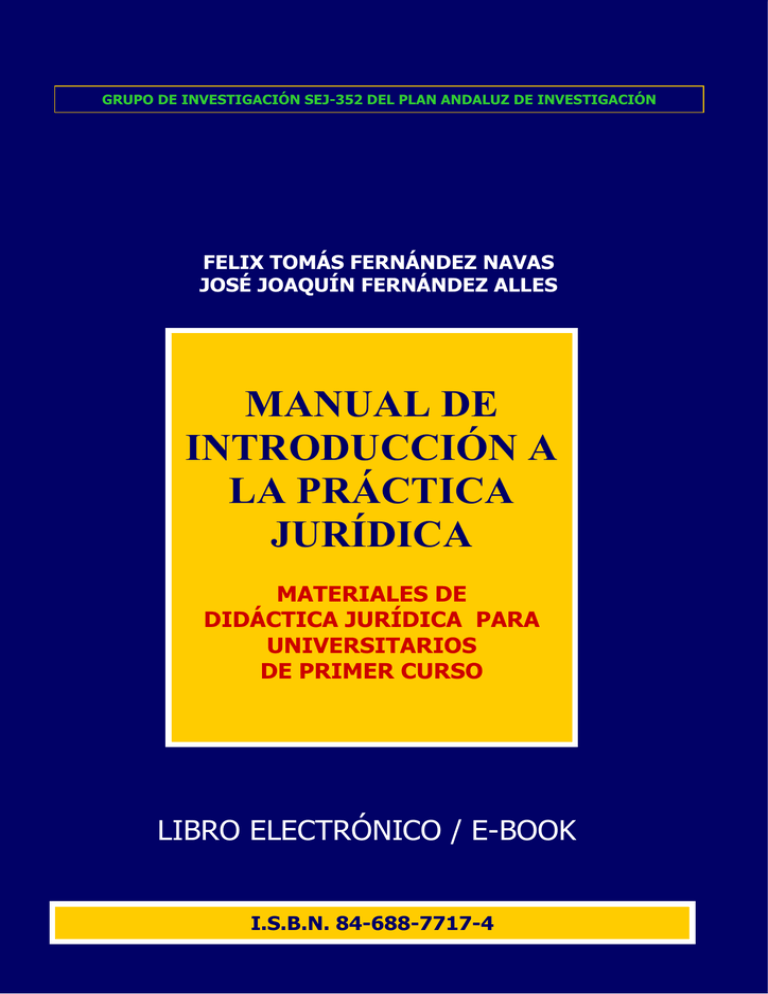 MANUAL DE INTRODUCCIÓN A LA PRÁCTICA JURÍDICA