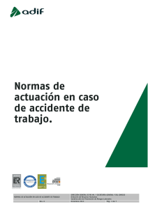 Normas de actuación en caso de accidente de trabajo.