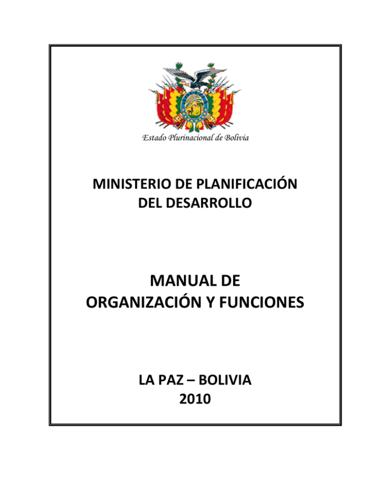 MANUAL DE ORGANIZACIÓN Y FUNCIONES