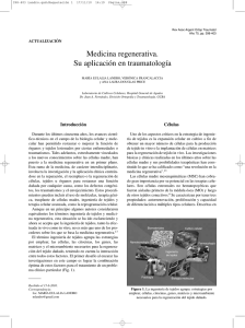 Medicina regenerativa: Su aplicación en traumatología