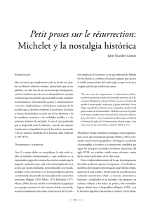 Petit proses sur le résurrection: Michelet y la nostalgia histórica