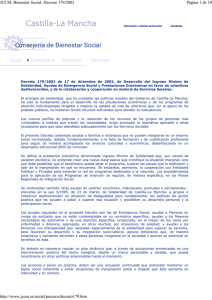 JCCM: Bienestar Social. Decreto 179/2002