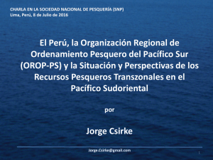 El Perú, la Organización Regional de Ordenamiento Pesquero del