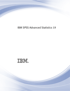 IBM SPSS Advanced Statistics 19