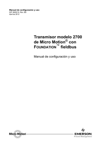 Transmisor modelo 2700 con FOUNDATION fieldbus Manual de