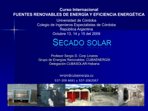 Diseño de secadores solares - Colegio de Ingenieros Especialistas