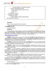 Sentencia nº 145/2014 de la sala de lo social de la Audiencia