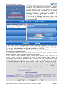 comienza el plazo de renovación de los cursos trimestrales. Si