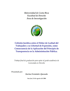 Universidad de Costa Rica Facultad de Derecho Área de