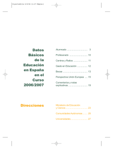 Datos Básicos de la Educación en España en el Curso 2006