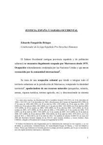 JUSTICIA, ESPAÑA Y SAHARA OCCIDENTAL Eduardo Fungairiño