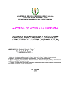 Cuidados de enfermería en niños con afecciones del Sistema