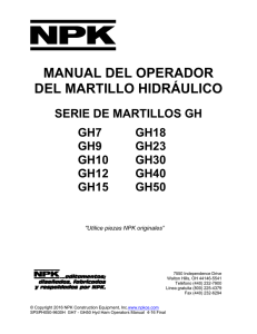 manual del operador del martillo hidráulico