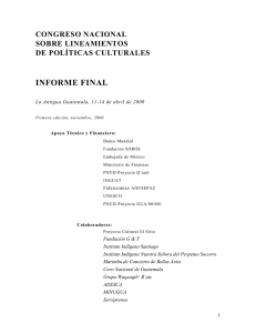 Informe Final. Congreso Nacional Sobre Lineamientos de Políticas