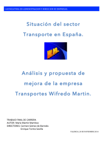 Situación del sector Transporte en España. Análisis y propuesta de