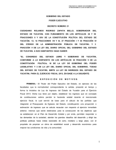 Ley de Ingresos del Estado de Yucatán para el Ejercicio Fiscal 2013