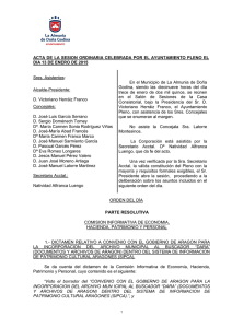 Acuerdos de 13 de enero de 2015 - Ayuntamiento de La Almunia de