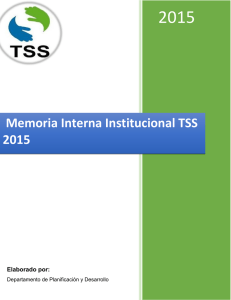 Memoria Interna Institucional TSS 2015