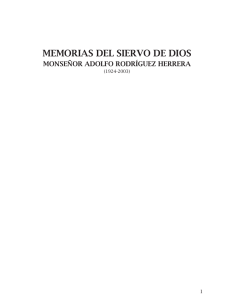 MEMORIAS DEL SIERVO DE DIOS, por Mons. Adolfo