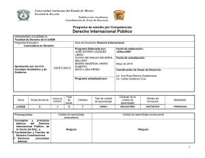 Derecho Internacional Público - Facultad de Derecho