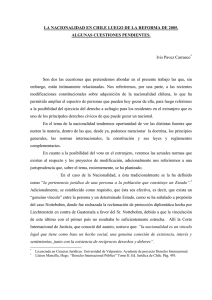 LA NACIONALIDAD EN CHILE LUEGO DE LA REFORMA DE 2005