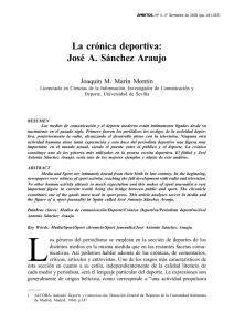 La crónica deportiva: José A. Sánchez Araujo