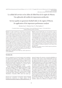 La calidad del servicio en los clubes de fútbol base de la región de