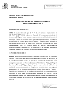 Recurso nº 94/2015 C.A. Valenciana 20/2015 Resolución nº 188