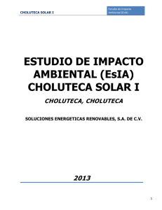 ESTUDIO DE IMPACTO AMBIENTAL (EsIA) CHOLUTECA SOLAR I