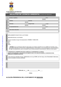 SOLICITUD DE LICENCIA AMBIENTAL (Licencia de Apertura)