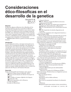 Consideraciones ético-filosoficas en el desarrollo de la genetica