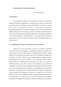 Profesionalización y Capacitación docente Juan Carlos Tedesco I