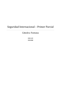 eguridad Internacional – Primer Parcia