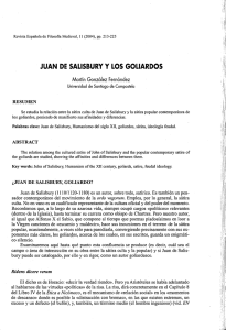 JUAN DE SALISBURY Y LOS GOLIARDOS
