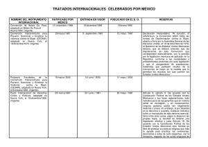 Reservas. Tratados internacionales celebrados por México